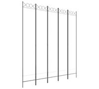 vidaXL Divisorio a 5 Pannelli Bianco 200x220 cm Tessuto
