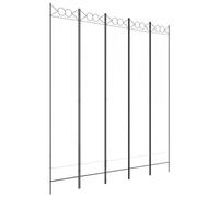 vidaXL Divisorio a 5 Pannelli Bianco 200x220 cm Tessuto