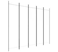 vidaXL Divisorio a 5 Pannelli Bianco 250x200 cm Tessuto