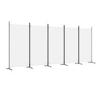 vidaXL Divisorio a 5 Pannelli Bianco 433x180 cm Tessuto