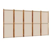 vidaXL Divisorio a 5 Pannelli Tortora 350x180 cm