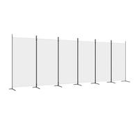 vidaXL Divisorio a 6 Pannelli Bianco 520x180 cm Tessuto