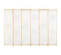 AX Divisorio Paravento Crema 6pannelli Pieghevole 240x170x4cm Camera News 248174