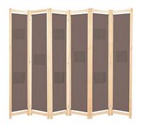 AX Divisorio Paravento Marrone 6pannelli Pieghevole 240x170x4cm Camera 0K 248182