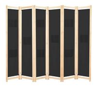 vidaXL Divisorio a 6 Pannelli Nero 240x170x4 cm in Tessuto