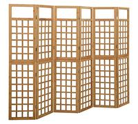 vidaXL Divisorio a 6 Pannelli in Legno Massello di Abete 242,5x180 cm