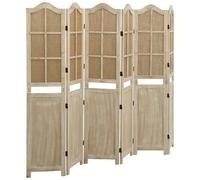 VIDAXL - Divisorio A 6 Pannelli Marrone 214x165 Cm In Tessuto