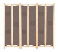 AX Divisorio Paravento Marrone 6pannelli Pieghevole 240x170x4cm Camera 0K 248182