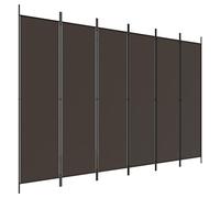 vidaXL Divisorio a 6 Pannelli Marrone 300x200 cm in Tessuto