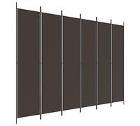 vidaXL Divisorio a 6 pannelli in tessuto Marrone 300x220 cm