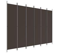 vidaXL Divisorio a 6 pannelli in tessuto Marrone 300x220 cm