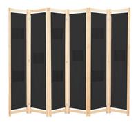 vidaXL Divisorio a 6 Pannelli Nero 240x170x4 cm in Tessuto