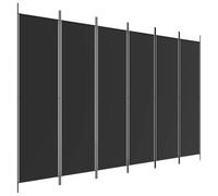 vidaXL Divisorio a 6 Pannelli Nero 300x200 cm in Tessuto