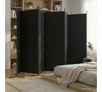 vidaXL Divisorio a 6 pannelli 520x180 cm Nero in tessuto