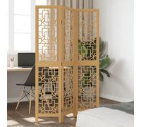 vidaXL Divisorio Ambienti 3 Pannelli Marrone Scuro Massello Paulownia