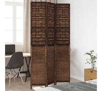 vidaXL Divisorio Ambienti 3 Pannelli Marrone Scuro Massello Paulownia