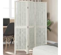 vidaXL Divisorio Ambienti 3Pannelli Bianco Legno Massello di Paulownia