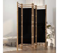 vidaXL Divisorio Ambienti 4 Pannelli Pieghevole 160 cm Bambù e Tela