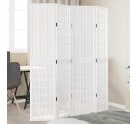 vidaXL Divisorio Ambienti 4Pannelli Bianco Legno Massello di Paulownia