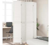 vidaXL Divisorio Ambienti 4Pannelli Bianco Legno Massello di Paulownia