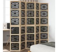 vidaXL Divisorio Ambienti 5 Pannelli Marrone e nero Legno di Paulownia