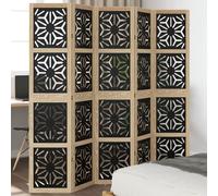 vidaXL Divisorio Ambienti 5 Pannelli Marrone e nero Legno di Paulownia