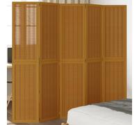 vidaXL Divisorio Ambienti 5 Pannelli Marrone Legno Massello Paulownia