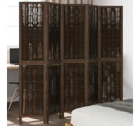 vidaXL Divisorio Ambienti 5 Pannelli Marrone Scuro Massello Paulownia