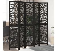 vidaXL Divisorio Ambienti 5 Pannelli Nero Legno Massello di Paulownia