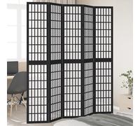 vidaXL Divisorio ambienti 5 pannelli in legno massello di Paulownia Nero – Pieghevole