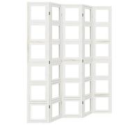 vidaXL Divisorio Ambienti 5Pannelli Bianco Legno Massello di Paulownia