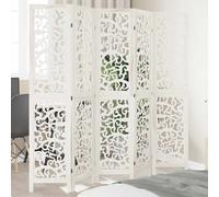 vidaXL Divisorio Ambienti 5Pannelli Bianco Legno Massello di Paulownia