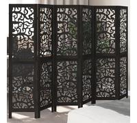 vidaXL Divisorio Ambienti 6 Pannelli Nero Legno Massello di Paulownia