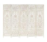 vidaXL Divisorio 5 pannelli, 200 x 165 cm, legno mango