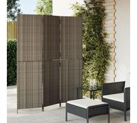 vidaXL Divisorio per Ambienti a 3 Pannelli Grigio in Polyrattan