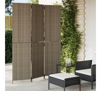 vidaXL Divisorio per Ambienti a 3 Pannelli Grigio in Polyrattan