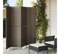 vidaXL Divisorio per Ambienti a 4 Pannelli Grigio in Polyrattan