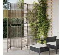 vidaXL Divisorio per Ambienti a 4 Pannelli Grigio in Polyrattan
