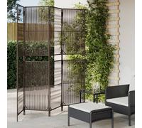 vidaXL Divisorio per Ambienti a 4 Pannelli Marrone in Polyrattan