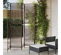 vidaXL Divisorio per Ambienti a 5 Pannelli Marrone in Polyrattan