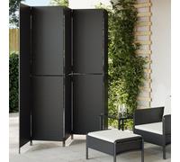 vidaXL Divisorio per Ambienti a 5 Pannelli Nero in Polyrattan