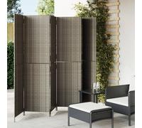 vidaXL Divisorio per Ambienti a 6 Pannelli Grigio in Polyrattan
