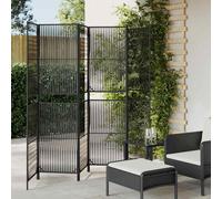 vidaXL Divisorio per Ambienti a 6 Pannelli Nero in Polyrattan