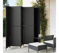 vidaXL Divisorio per Ambienti a 6 Pannelli Nero in Polyrattan