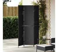 vidaXL Divisorio per stanze 3 pannelli pieghevole nero 146x180 cm in polyrattan