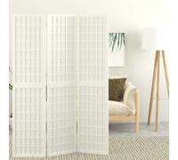 vidaXL Divisorio Pieghevole 3 Pannelli Stile Giapponese 120x170 Bianco
