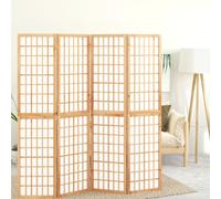 vidaXL Divisorio Pieghevole 4 Pannelli Stile Giapponese 160x170 cm