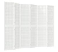 vidaXL Divisorio Pieghevole 6 Pannelli Stile Giapponese 240x170 Bianco