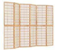 vidaXL Divisorio Pieghevole 6 Pannelli Stile Giapponese 240x170 cm