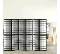 vidaXL Divisorio Pieghevole 6 Pannelli Stile Giapponese 240x170cm Nero